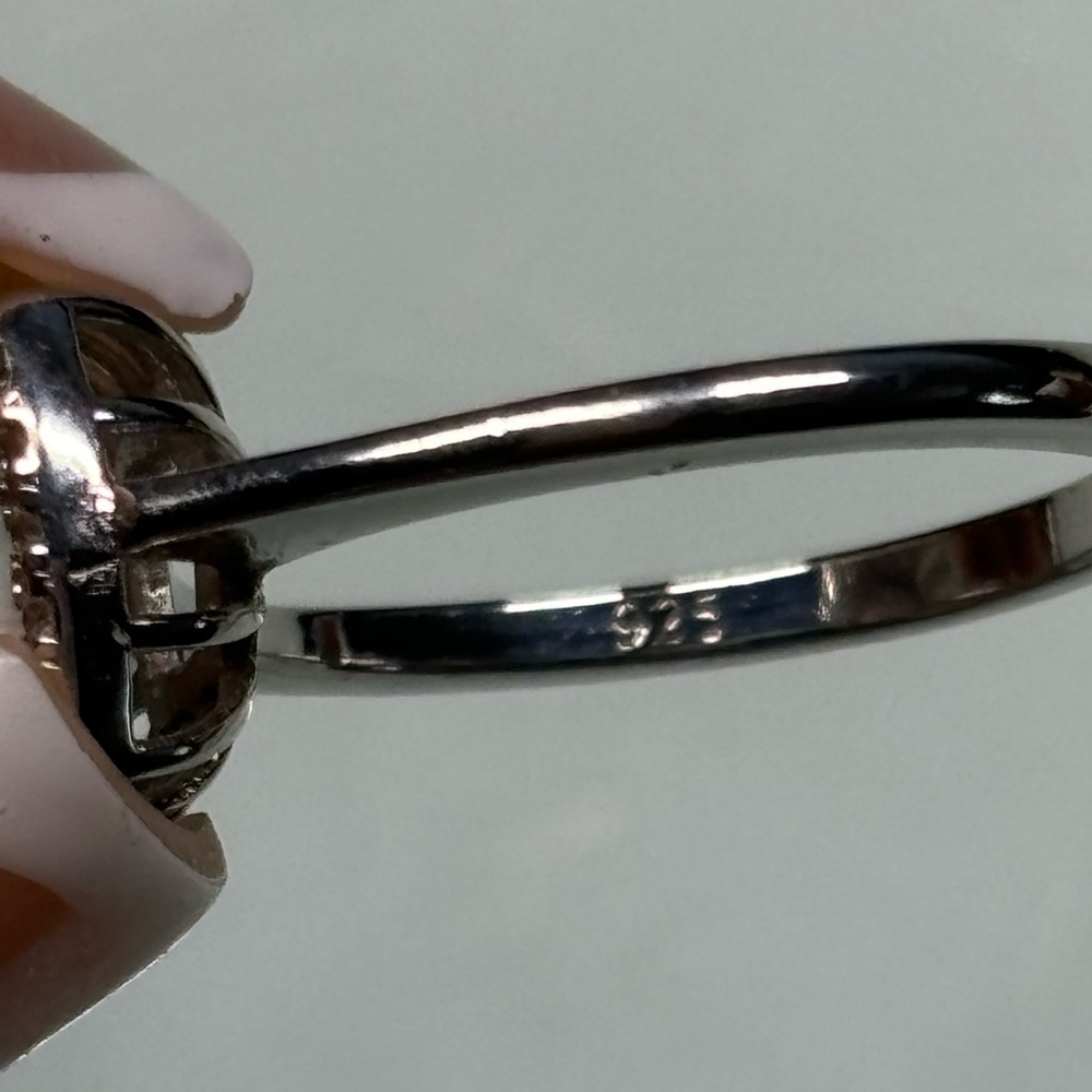 White Simulated Opal Square Ring - image 5